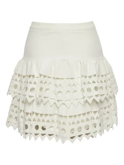 Pre-owned Alaïa Layered Mini Skirt In Neutral