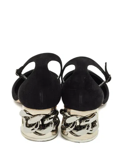Pre-owned Casadei Chain-embellishment Pumps In Black