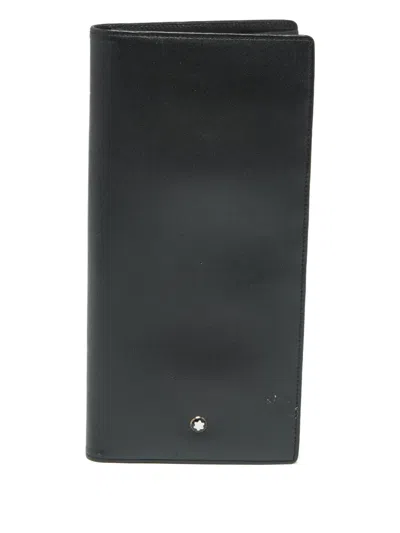 Pre-owned Montblanc Meisterstuck Leather Wallet In Black