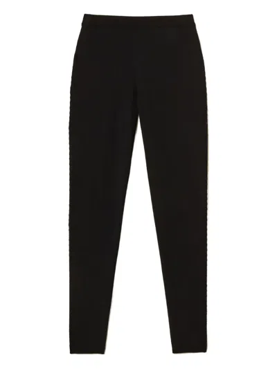 Twinset Side-band Knit Leggings In Black