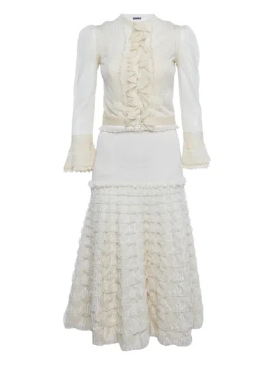 Pre-owned Alexander Mcqueen Ruffled Suit (set Of Tree) In Neutral