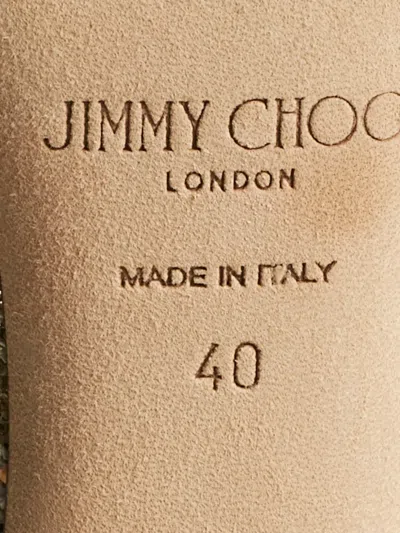 Pre-owned Jimmy Choo Glitter-embellishment Pointed-toe Pumps In Gold