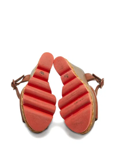 Pre-owned Dolce & Gabbana Platform Wedge Sandals In Brown