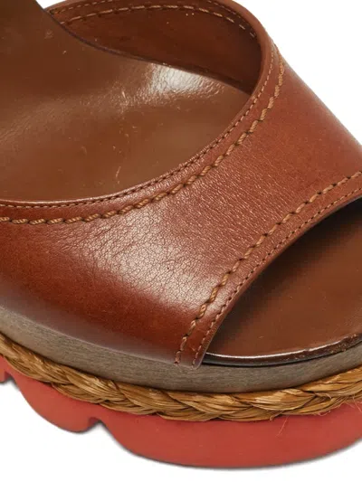 Pre-owned Dolce & Gabbana Platform Wedge Sandals In Brown