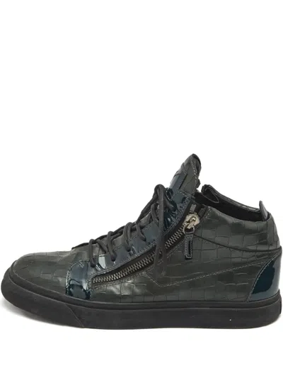 Pre-owned Giuseppe Zanotti Kriss Leather Sneakers In Green