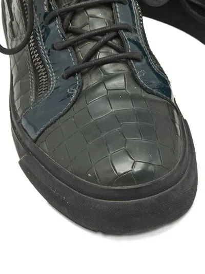 Pre-owned Giuseppe Zanotti Kriss Leather Sneakers In Green