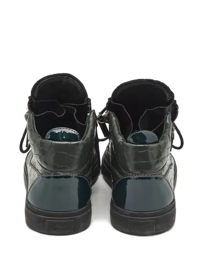 Pre-owned Giuseppe Zanotti Kriss Leather Sneakers In Green