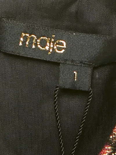 Pre-owned Maje Jacquard Floral Mini Dress In Black