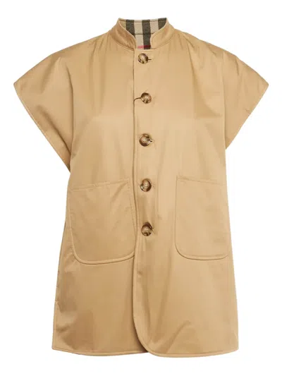 Pre-owned Burberry Sarah Checked Vest In Neutral