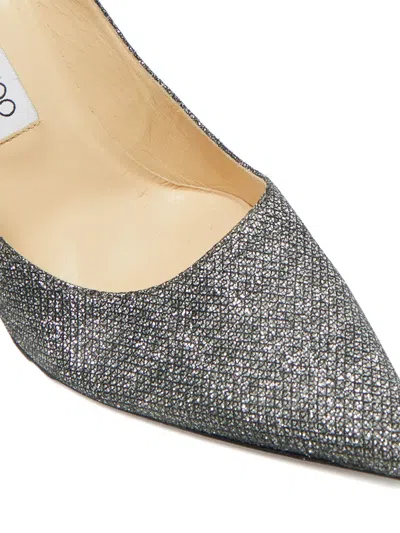 Pre-owned Jimmy Choo Glitter Pointed-toe Pumps In Silver