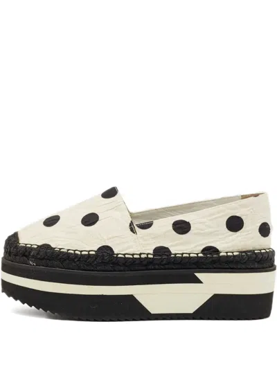 Pre-owned Dolce & Gabbana Polka-dot Platform Espadrilles In Neutral