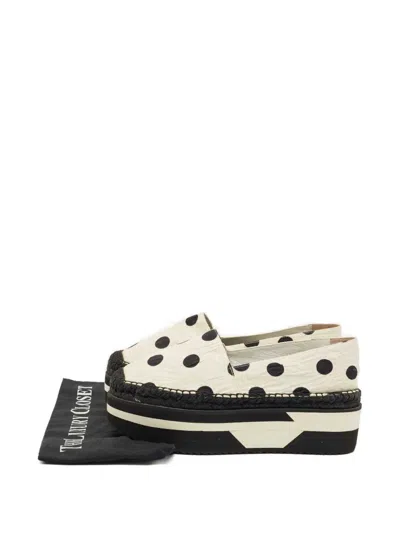 Pre-owned Dolce & Gabbana Polka-dot Platform Espadrilles In Neutral