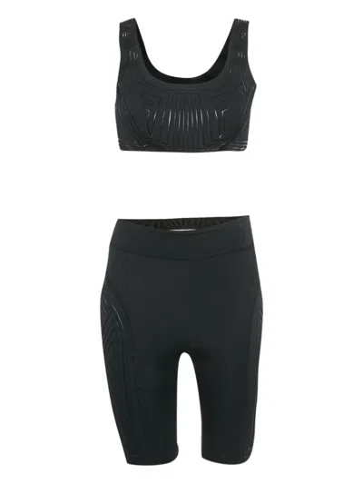 Pre-owned Fendi Logo-pattern Shorts Set In Black