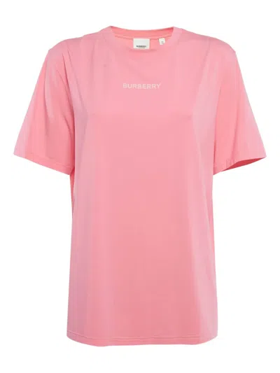 Pre-owned Burberry Logo-print Crew-neck T-shirt In Pink