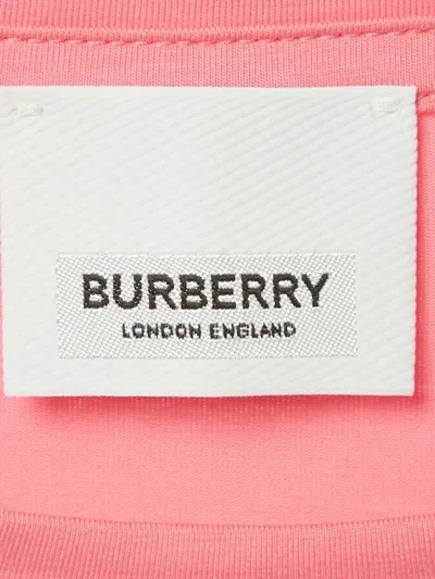 Pre-owned Burberry Logo-print Crew-neck T-shirt In Pink