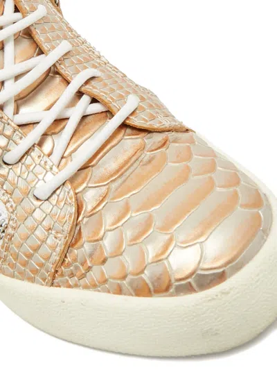 Pre-owned Giuseppe Zanotti Frankie Leather Sneakers In Gold