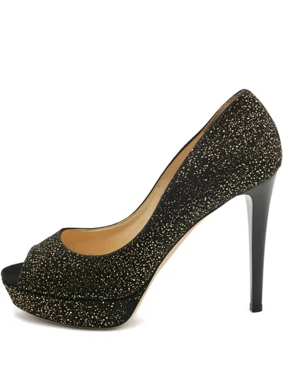 Pre-owned Jimmy Choo Peep-toe Platform Pumps In Black
