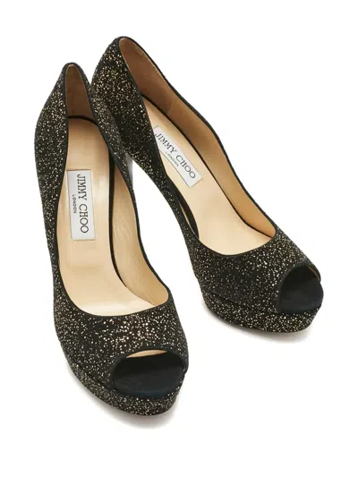 Pre-owned Jimmy Choo Peep-toe Platform Pumps In Black