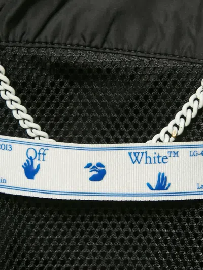 Pre-owned Off-white Logo Zip-up Windbreaker In Black
