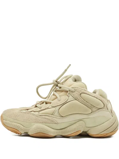 Pre-owned Adidas Originals Yeezy 500 Layered Suede Sneakers In Neutral