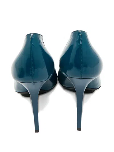 Pre-owned Balenciaga Leather Peep-toe Pumps In Blue