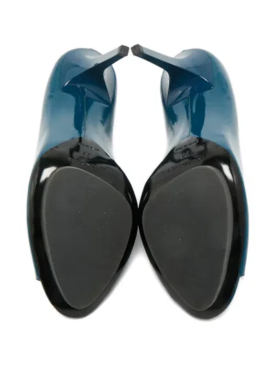 Pre-owned Balenciaga Leather Peep-toe Pumps In Blue