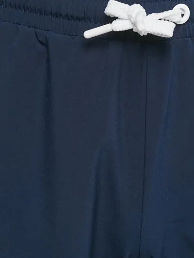 Pre-owned Emporio Armani Logo-print Track Shorts In Blue