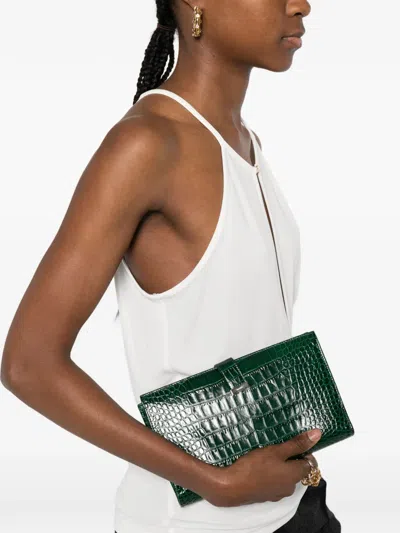 Tom Ford Croc-effect Wallet In Green