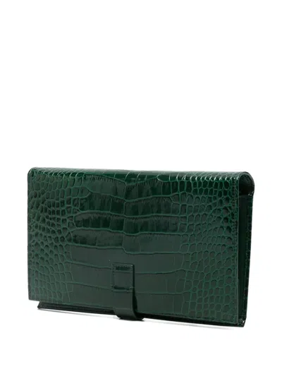 Tom Ford Croc-effect Wallet In Green
