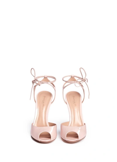 Shop Gianvito Rossi Ankle Tie Patent Leather Sandals