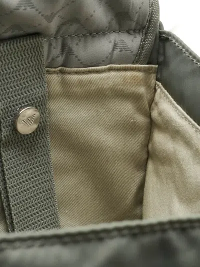 Pre-owned Emporio Armani Jacquard Changing Bag In Gray