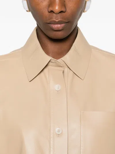 Max Mara Arcella Cropped Leather Jacket In Neutral