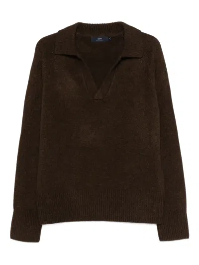 Arch4 Mr Clifton V-neck Sweater In Brown