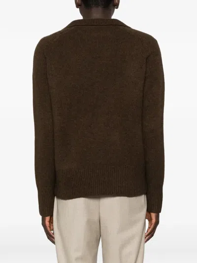 Arch4 Mr Clifton V-neck Sweater In Brown