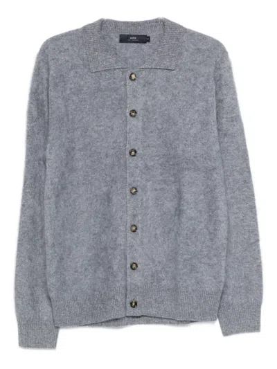 Arch4 Mr Brown Button-down Collared Cardigan In Gray