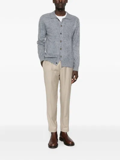 Arch4 Mr Brown Button-down Collared Cardigan In Gray