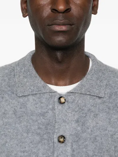 Arch4 Mr Brown Button-down Collared Cardigan In Gray