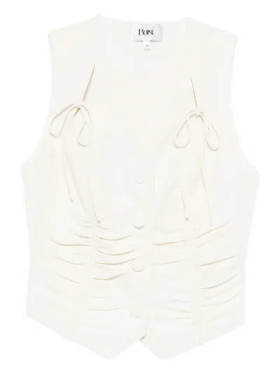 Botsi Tie-detail Ruched-design Waistcoat In Neutral