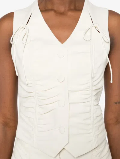 Botsi Tie-detail Ruched-design Waistcoat In Neutral