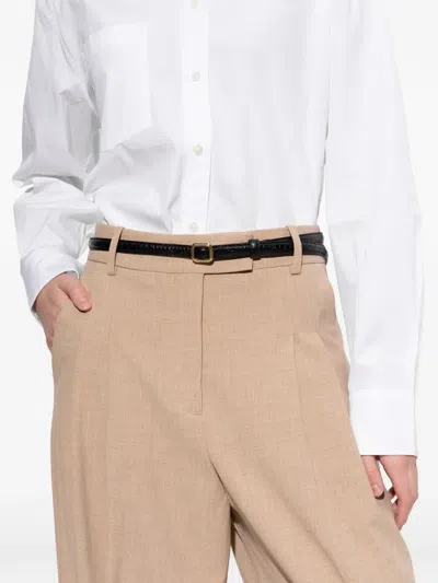 Lie Studio Georgia Slim Croc Belt In Black