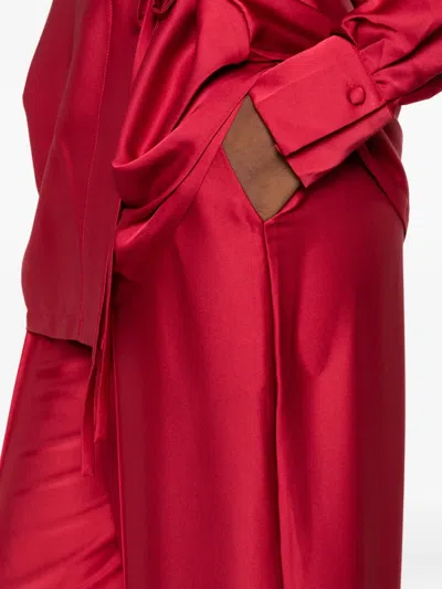 Silkylicious Tie-detail Kimono Set In Red