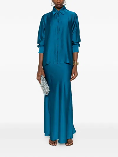 Silkylicious Fiora Maxi Skirt Set In Blue