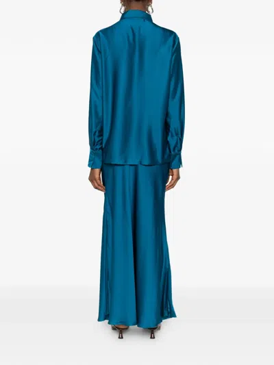 Silkylicious Fiora Maxi Skirt Set In Blue