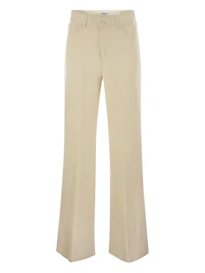 Dondup Flared Trousers In Neutral