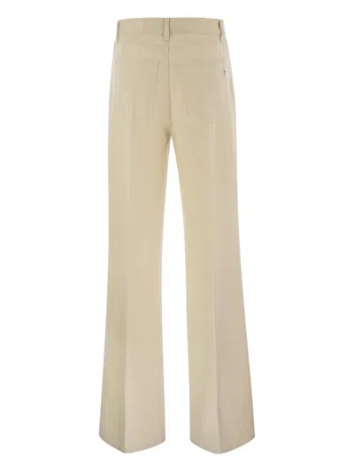 Dondup Flared Trousers In Neutral
