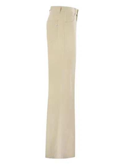 Dondup Flared Trousers In Neutral