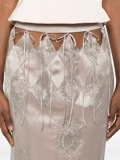 Botsi Lumiere Diamond-lace Midi Skirt In Neutral