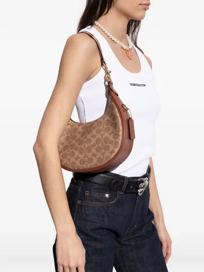 Coach Joanie Pattern Charm Tote Bag In Brown