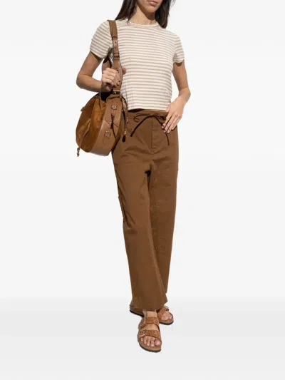 Rag & Bone Luca Striped Short-sleeve T-shirt In Neutral