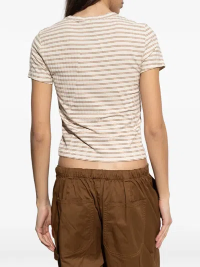 Rag & Bone Luca Striped Short-sleeve T-shirt In Neutral